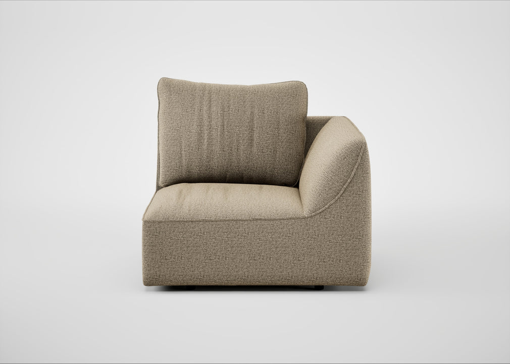 Morven Right Hand Facing Single Unit Boucle Velvet Rocky