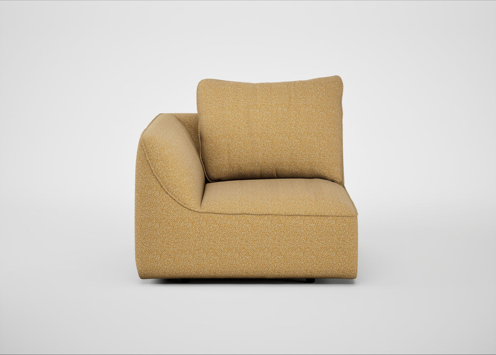 Morven Left Hand Facing Single Unit Boucle Tweed Citrine