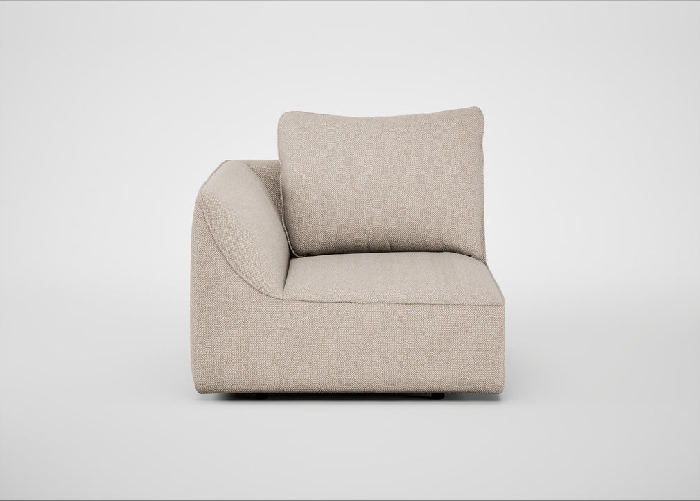 Morven Left Hand Facing Single Unit Boucle Tweed Pearl