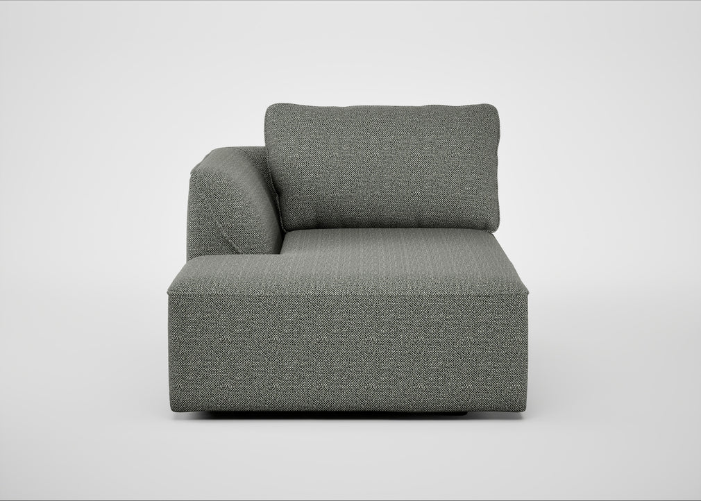 Morven Left Hand Facing Chaise Unit Boucle Tweed Lapis