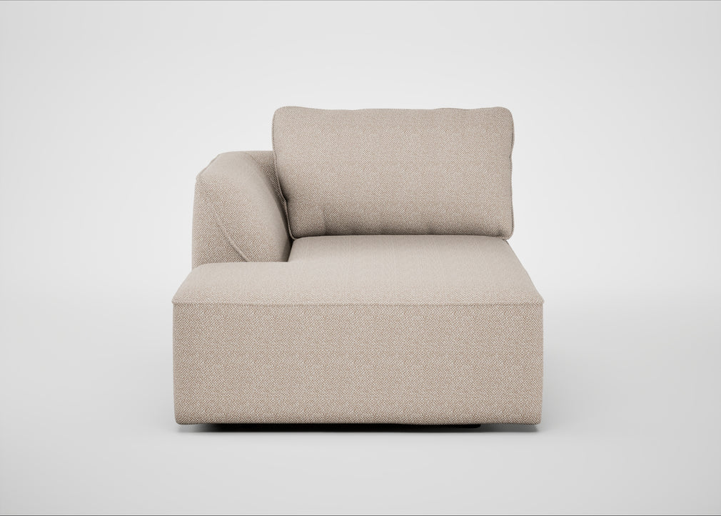 Morven Left Hand Facing Chaise Unit Boucle Tweed Pearl