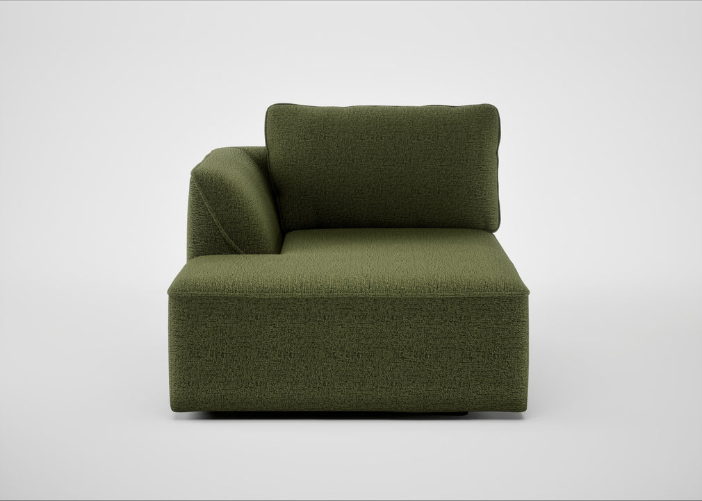 Morven Left Hand Facing Chaise Unit Boucle Velvet Wilder