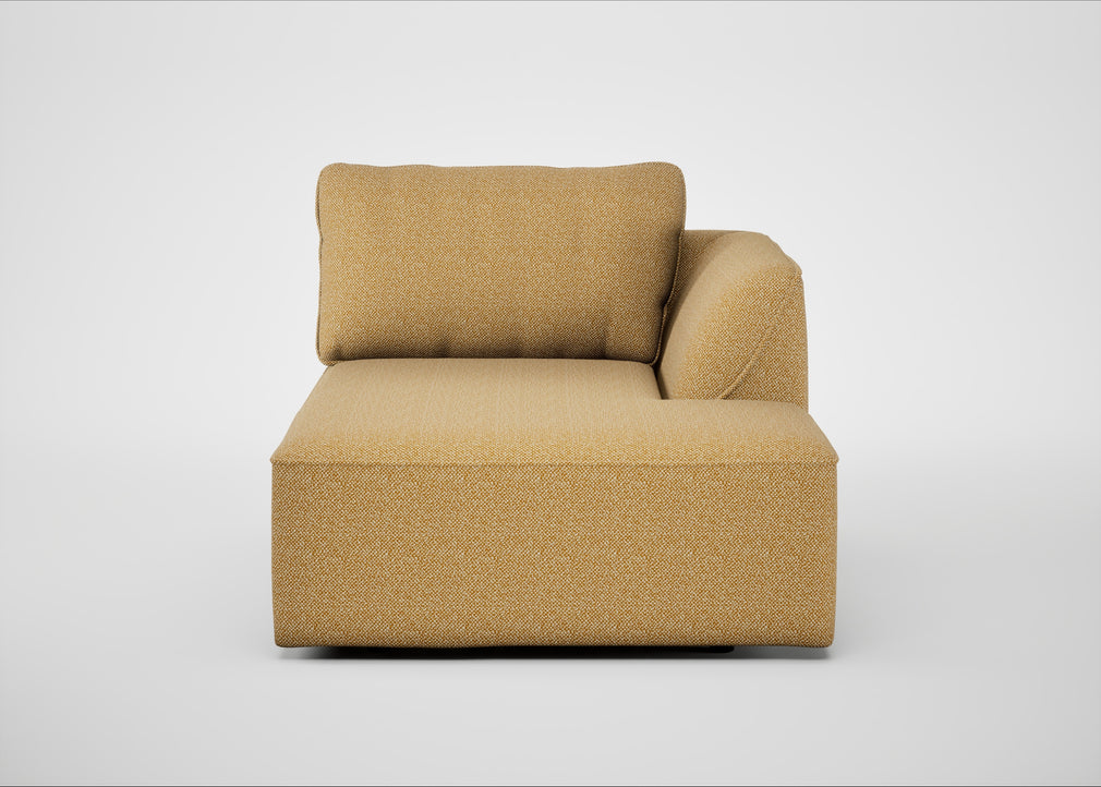 Morven Right Hand Facing Chaise Unit Boucle Tweed Citrine