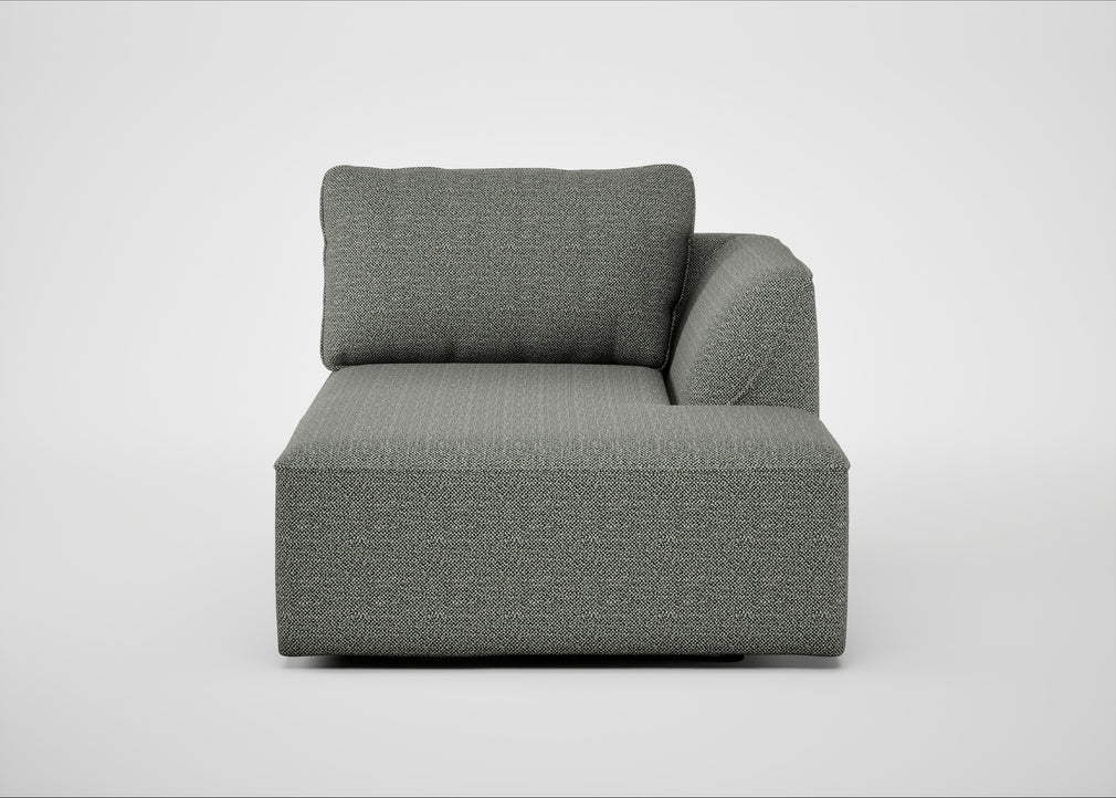 Morven Right Hand Facing Chaise Unit Boucle Tweed Lapis