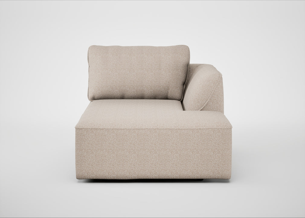 Morven Right Hand Facing Chaise Unit Boucle Tweed Pearl