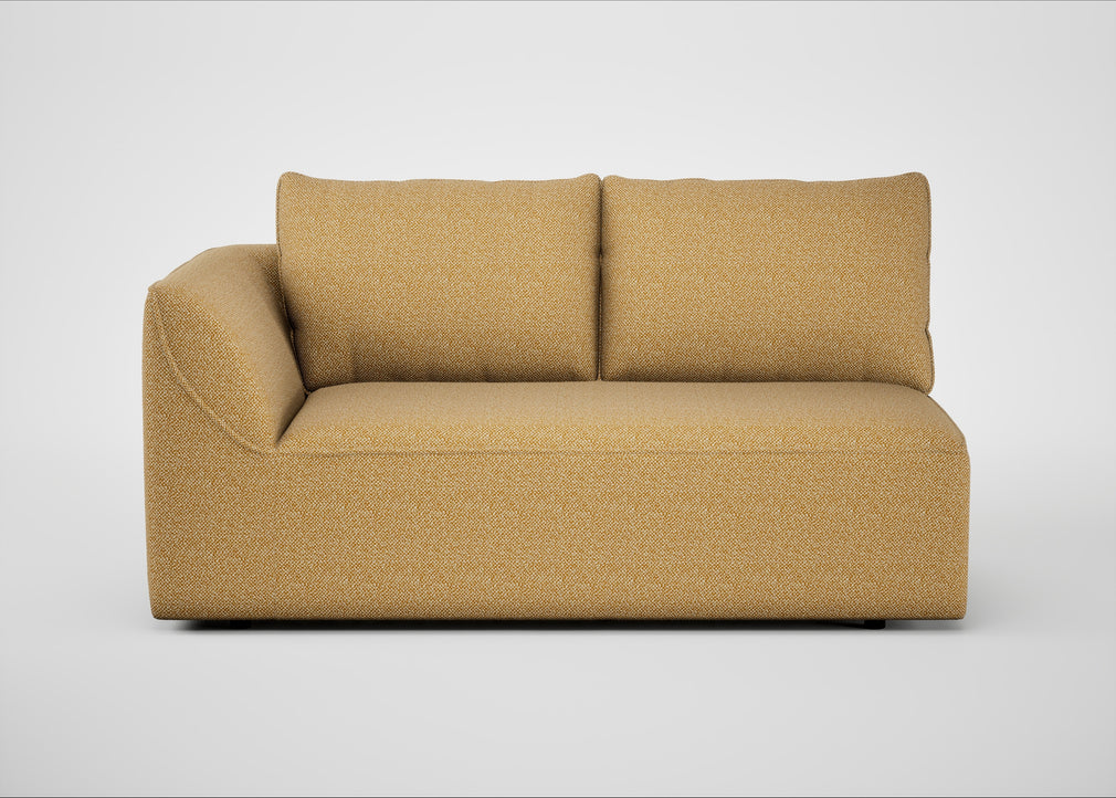 Morven Left Hand Facing 2 Seater Unit Boucle Tweed Citrine
