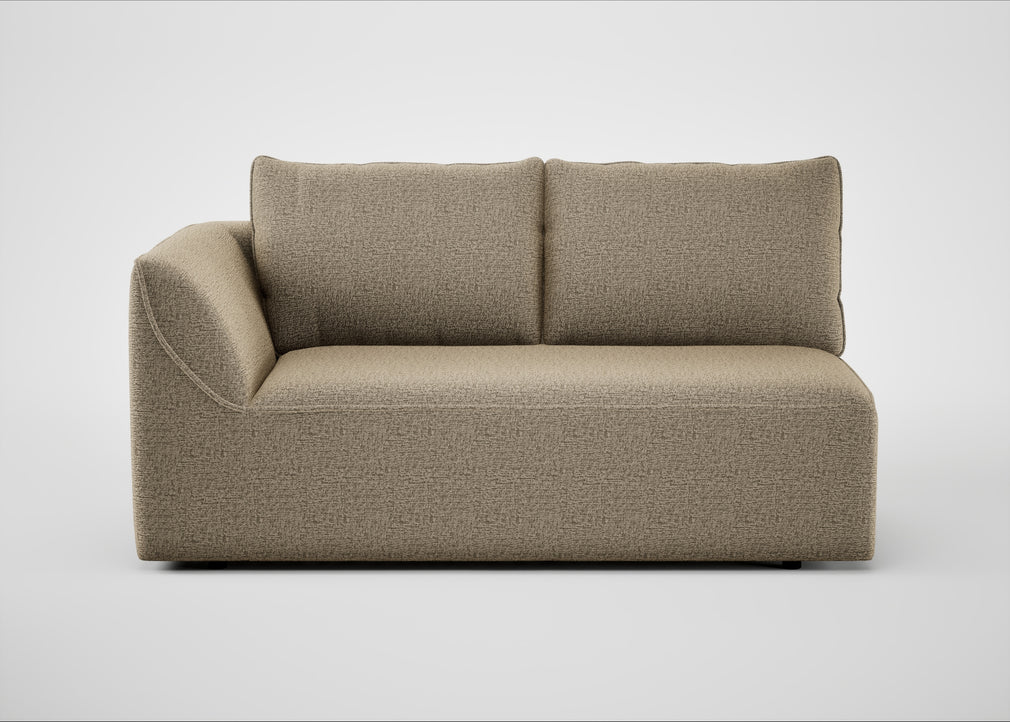 Morven Left Hand Facing 2 Seater Unit Boucle Velvet Rocky