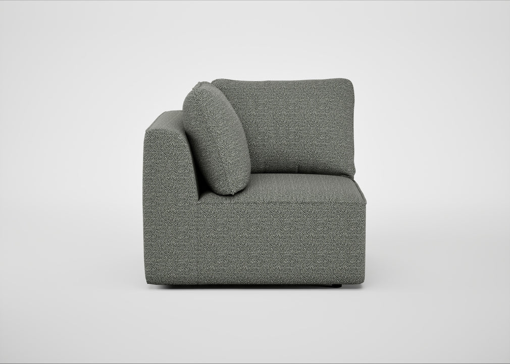Morven Corner Unit Boucle Tweed Lapis