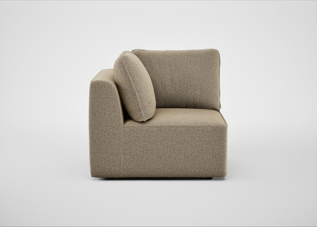Morven Corner Unit Boucle Velvet Rocky