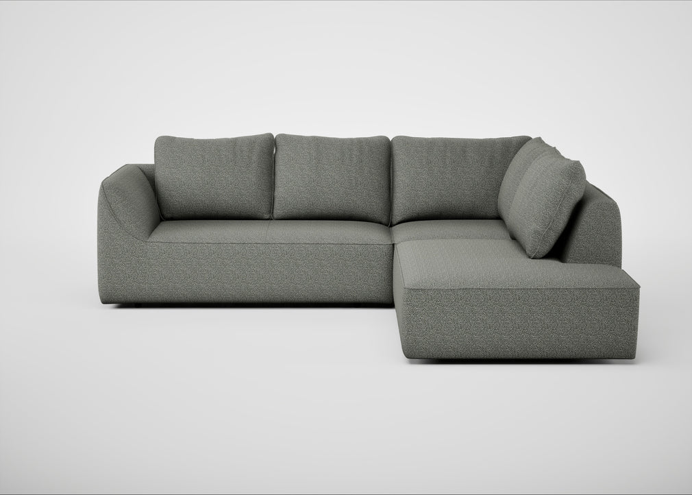 Morven Right Hand Facing Large Corner Sofa Boucle Tweed Lapis