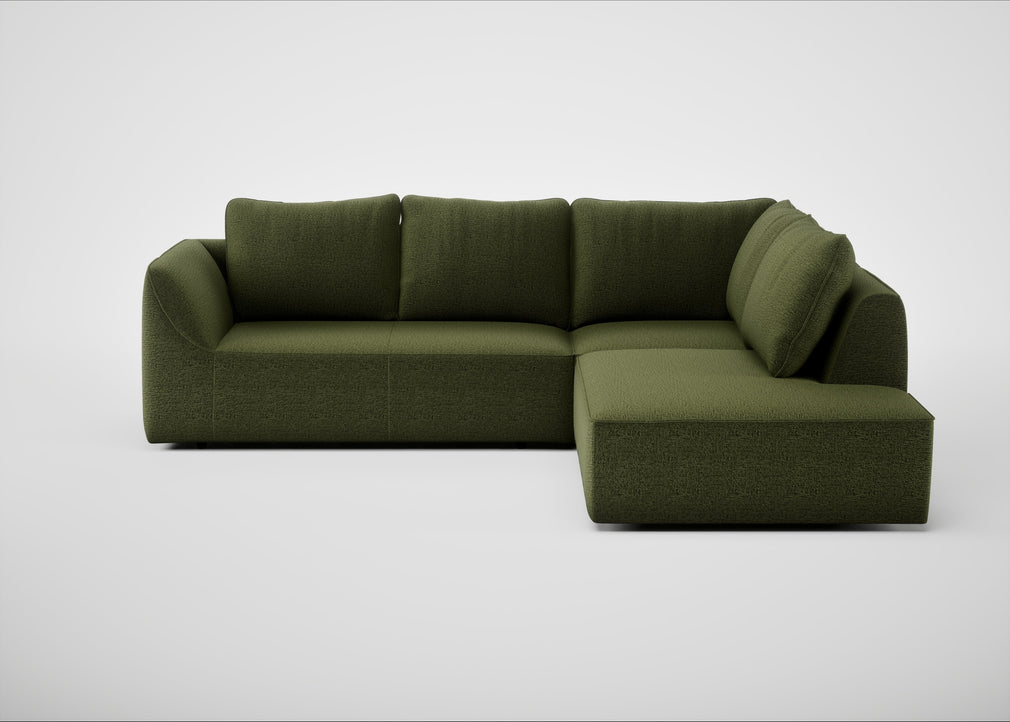 Morven Right Hand Facing Large Corner Sofa Boucle Velvet Wilder
