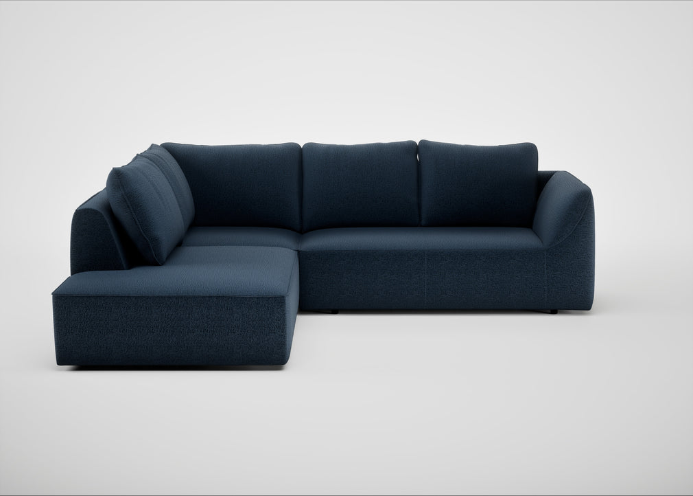 Morven Left Hand Facing Large Corner Sofa Boucle Velvet Space