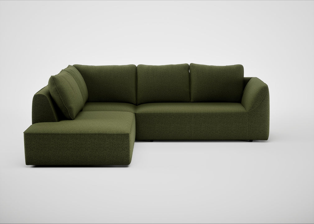 Morven Left Hand Facing Large Corner Sofa Boucle Velvet Wilder
