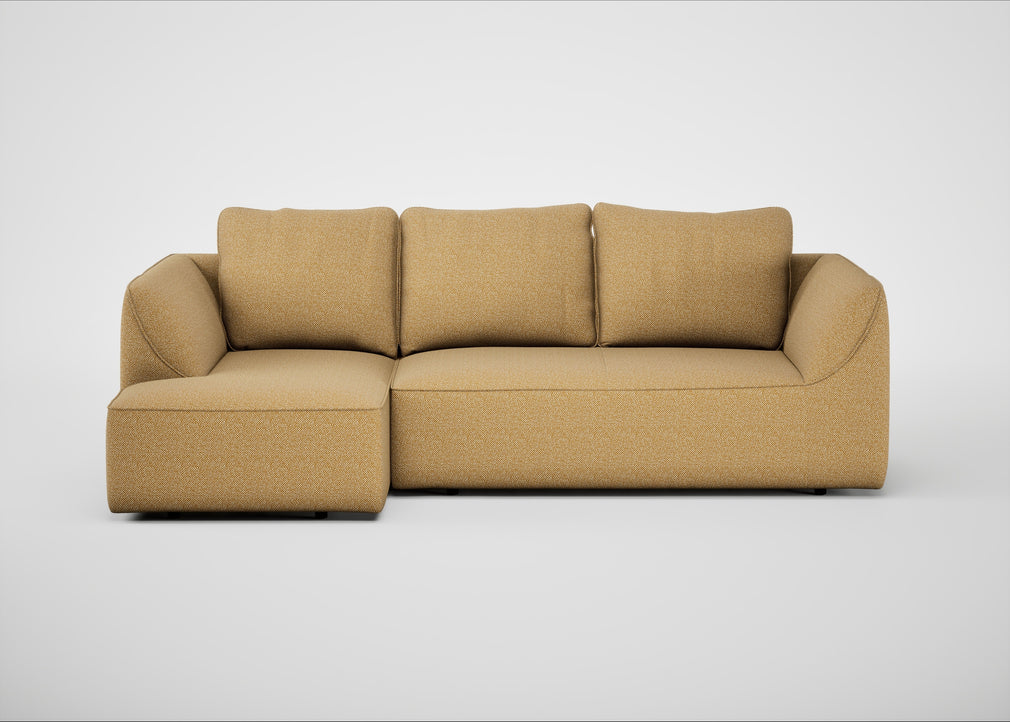 Morven Left Hand Facing Corner Chaise Sofa Boucle Tweed Citrine