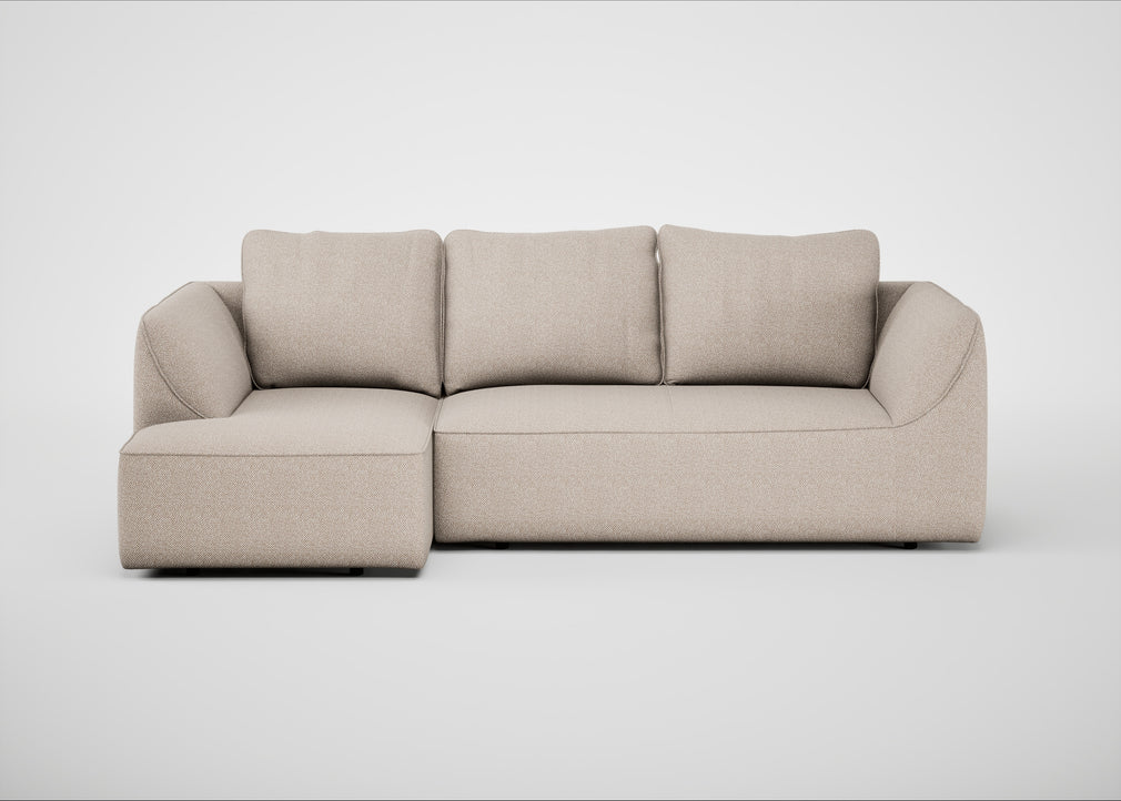 Morven Left Hand Facing Corner Chaise Sofa Boucle Tweed Pearl