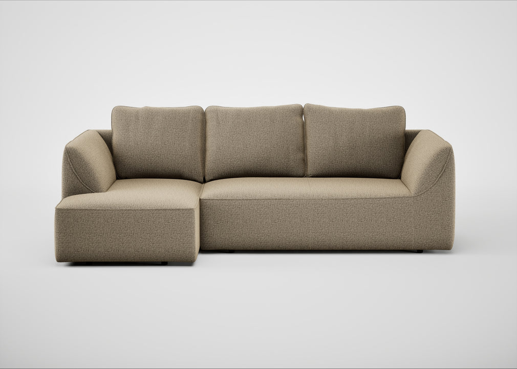 Morven Left Hand Facing Corner Chaise Sofa Boucle Velvet Rocky