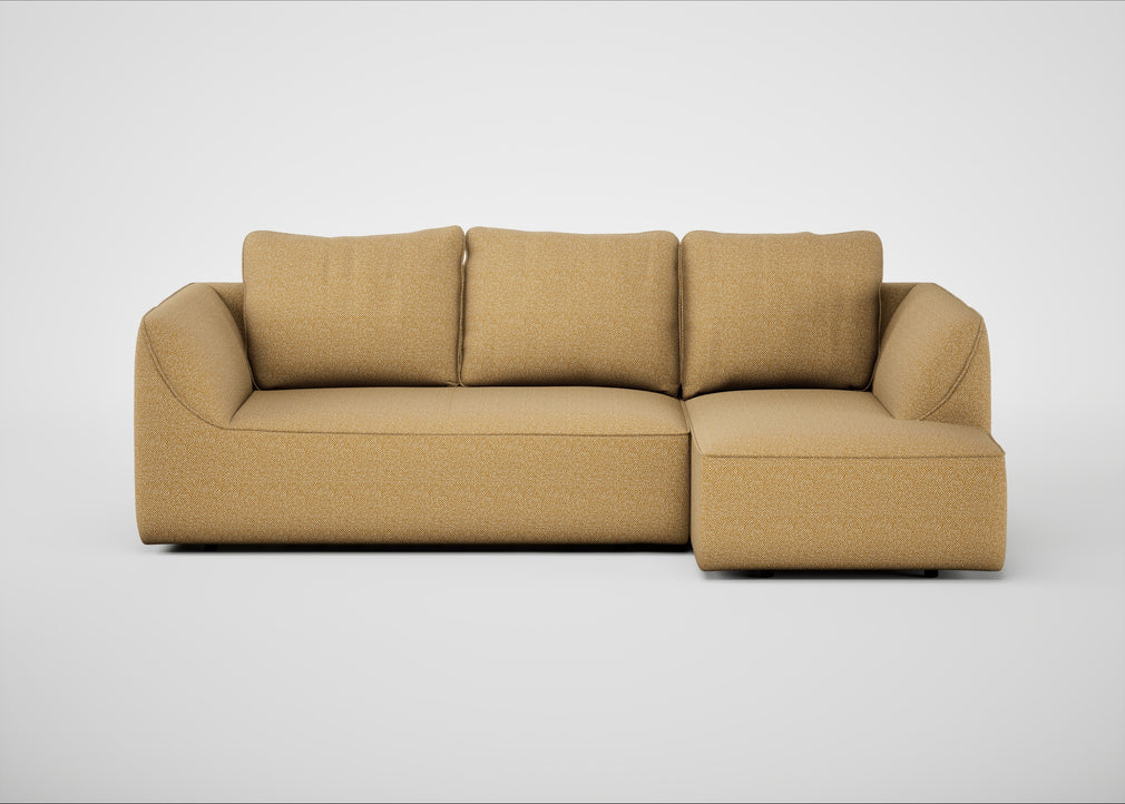 Morven Right Hand Facing Corner Chaise Sofa Boucle Tweed Citrine