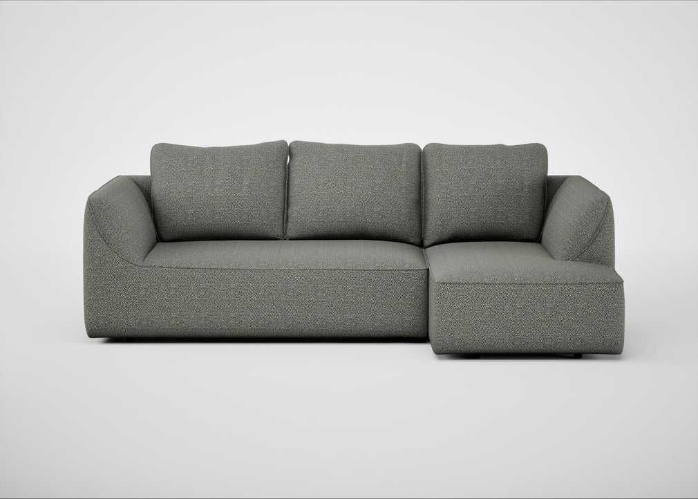 Morven Right Hand Facing Corner Chaise Sofa Boucle Tweed Lapis