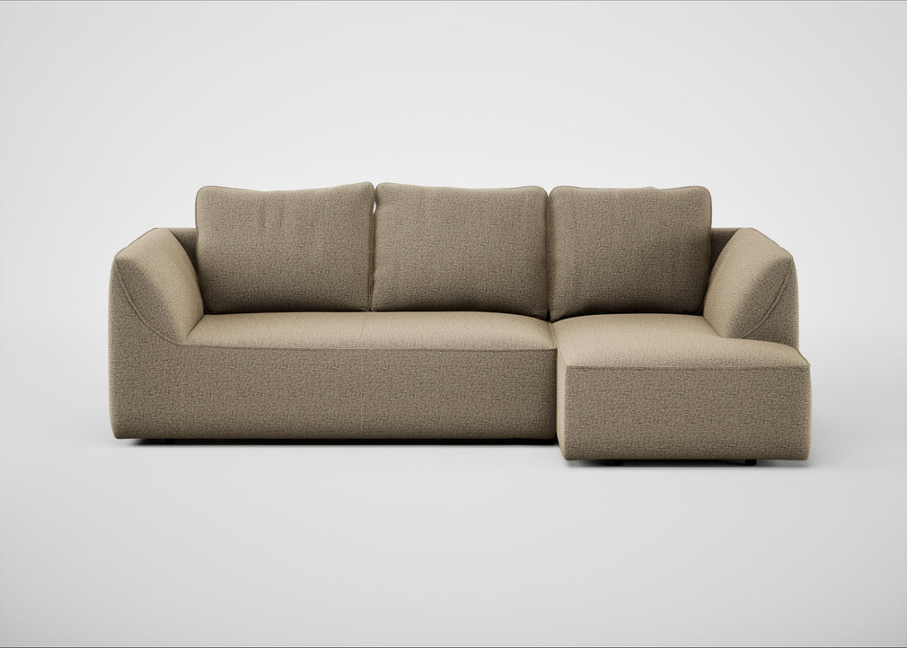 Morven Right Hand Facing Corner Chaise Sofa Boucle Velvet Rocky