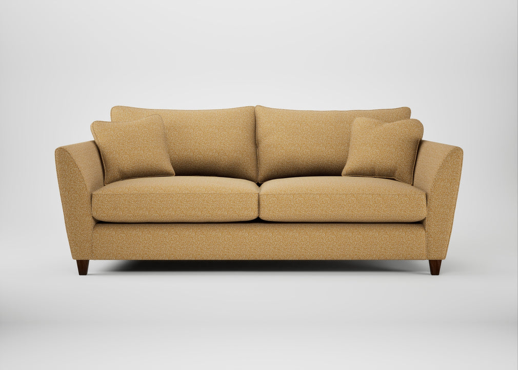 Torino 4 Seater Sofa Boucle Tweed Citrine / Walnut Stained