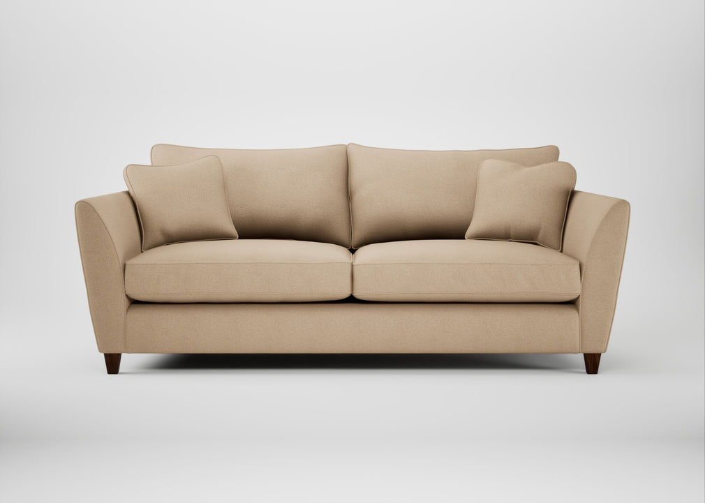 Torino 4 Seater Sofa Capelo Linen-Cotton Bamboo / Walnut Stained