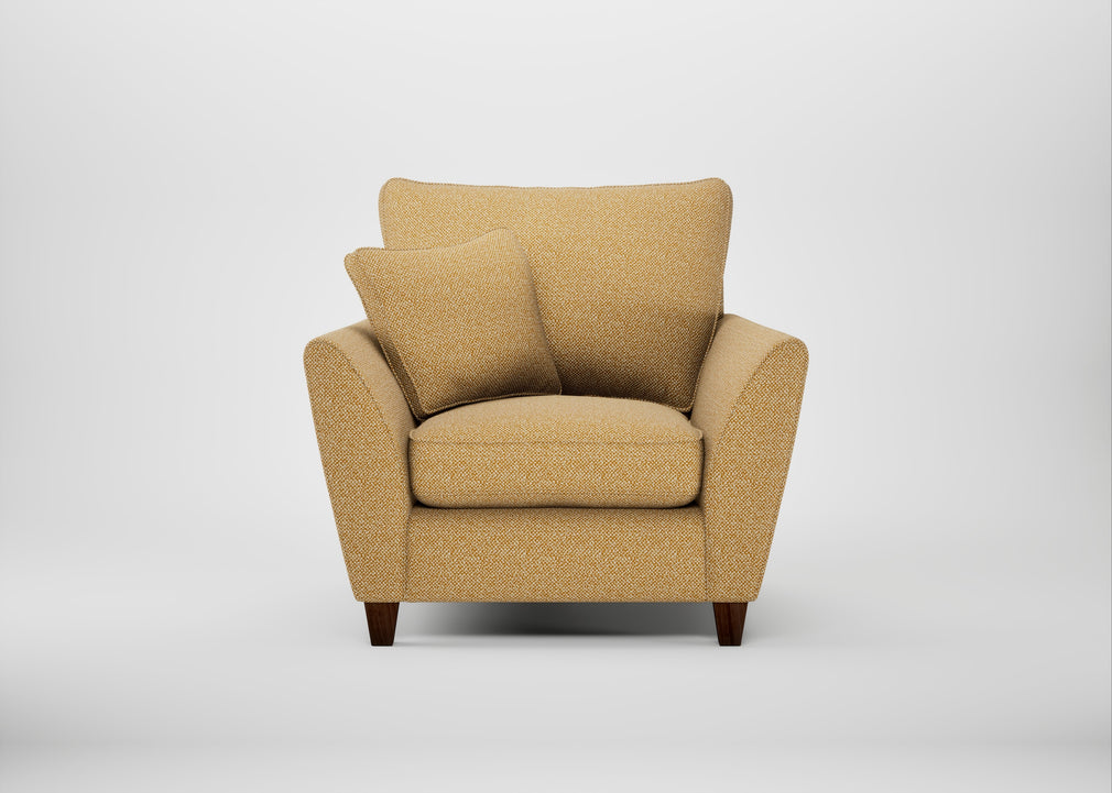 Torino Armchair Boucle Tweed Citrine / Walnut Stained