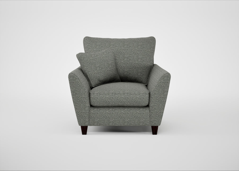 Torino Armchair Boucle Tweed Lapis / Black