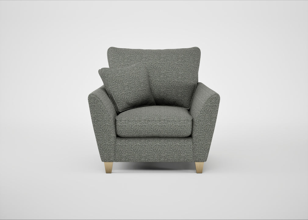 Torino Armchair Boucle Tweed Lapis / Natural