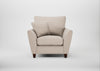 Torino Armchair Boucle Tweed Pearl / Walnut Stained