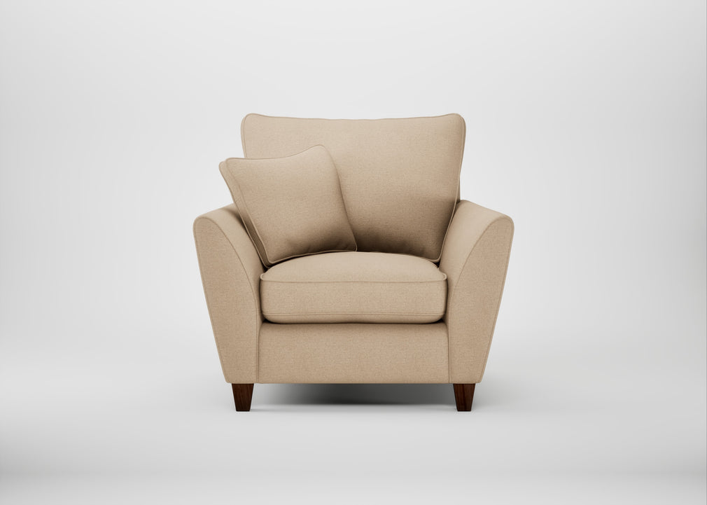 Torino Armchair Capelo Linen-Cotton Bamboo / Walnut Stained