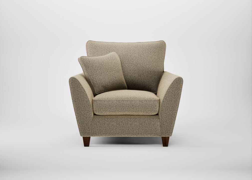 Torino Armchair Boucle Velvet Rocky / Walnut Stained