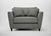 Torino Loveseat Boucle Tweed Lapis / Walnut Stained