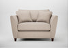 Torino Loveseat Boucle Tweed Pearl / Walnut Stained