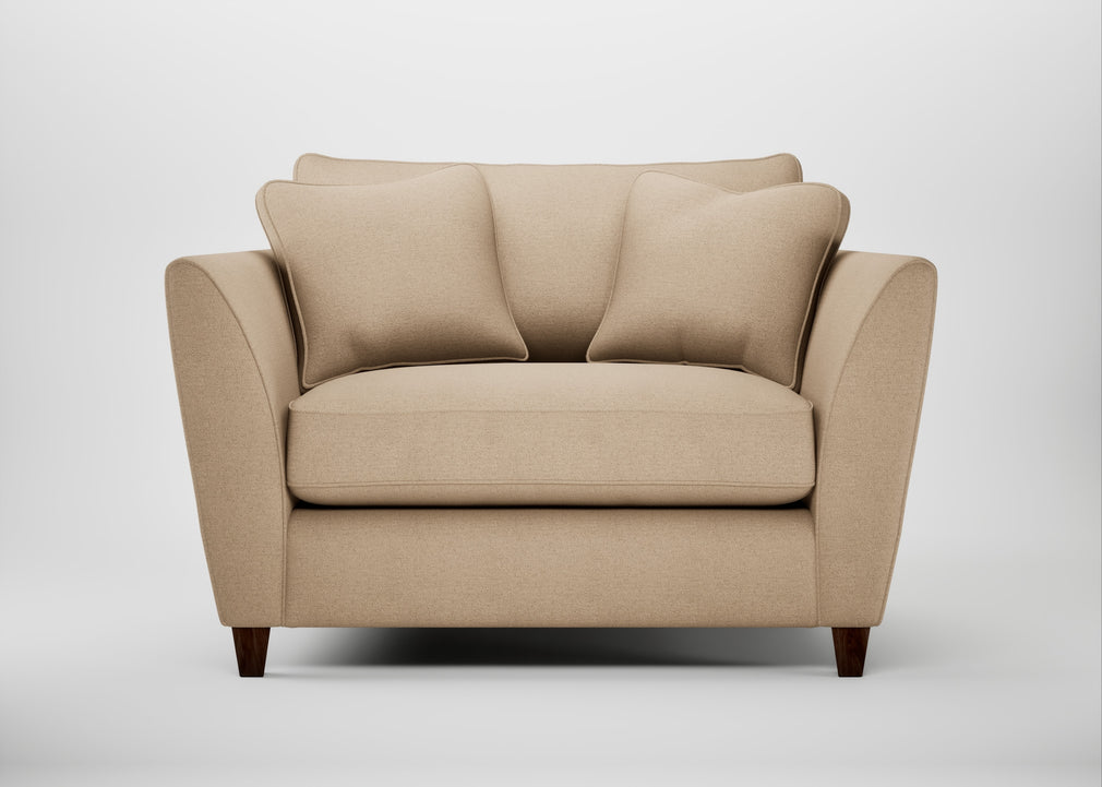 Torino Loveseat Capelo Linen-Cotton Bamboo / Walnut Stained