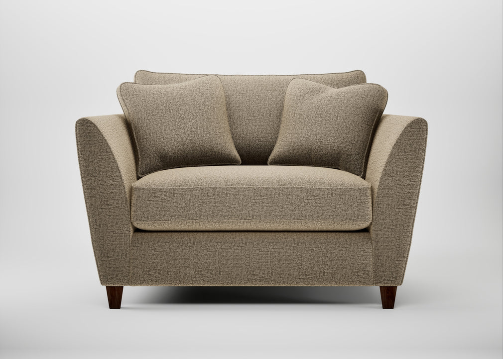 Torino Loveseat Boucle Velvet Rocky / Walnut Stained
