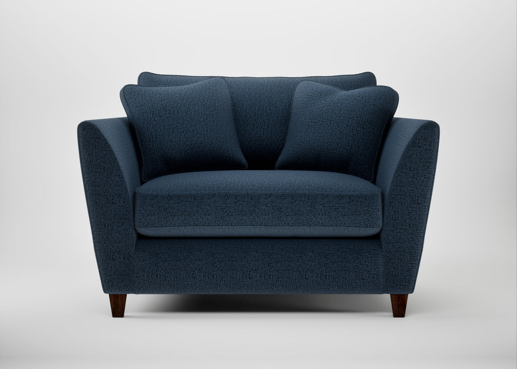 Torino Loveseat Boucle Velvet Space / Walnut Stained