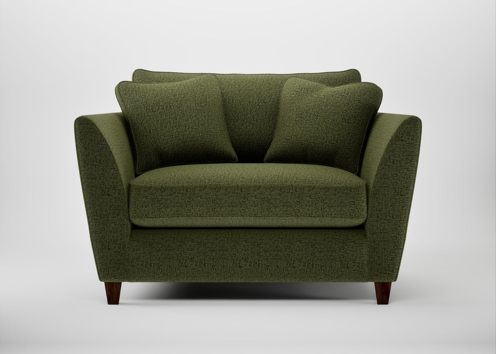 Torino Loveseat Boucle Velvet Wilder / Walnut Stained