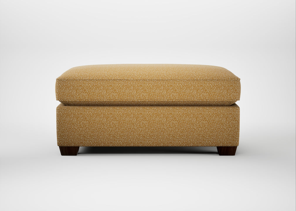 Torino Footstool Boucle Tweed Citrine / Walnut Stained