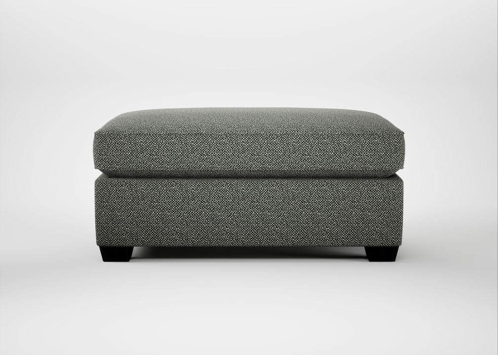 Torino Footstool Boucle Tweed Lapis / Black