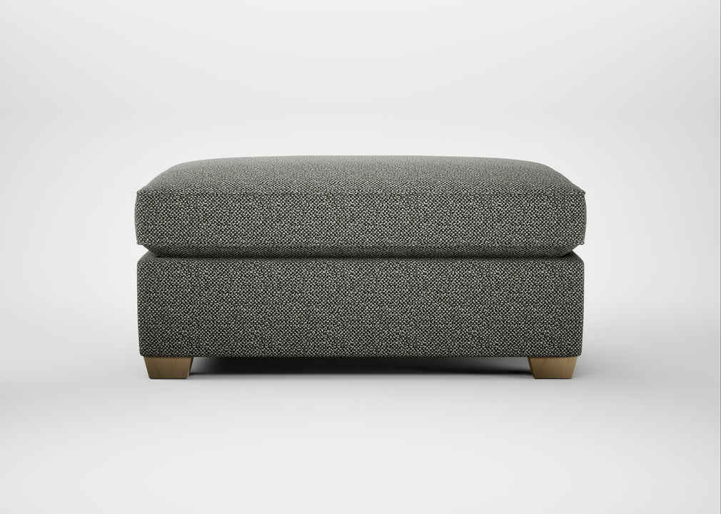 Torino Footstool Boucle Tweed Lapis / Natural