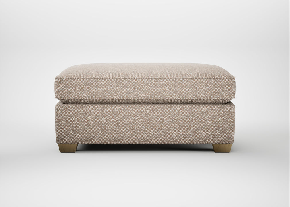 Torino Footstool Boucle Tweed Pearl / Natural