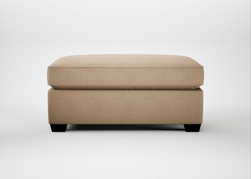 Torino Footstool Capelo Linen-Cotton Bamboo / Black