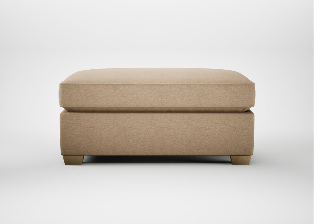 Torino Footstool Capelo Linen-Cotton Bamboo / Natural