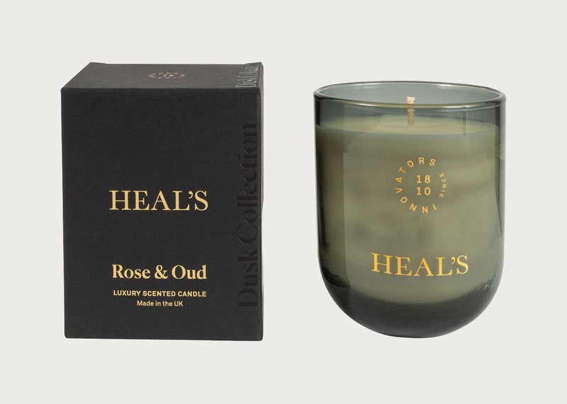Dusk Rose & Oud Scented Glass Candle