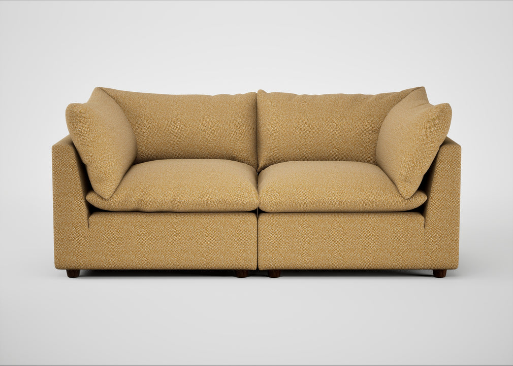 Astrid 3 Seater Sofa Boucle Tweed Citrine / Walnut Stained Beech