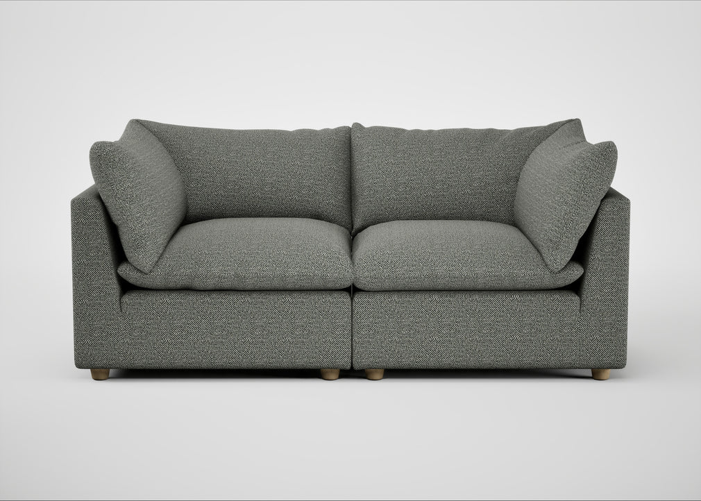 Astrid 3 Seater Sofa Boucle Tweed Lapis / Natural Beech