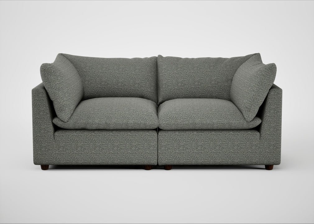 Astrid 3 Seater Sofa Boucle Tweed Lapis / Walnut Stained Beech