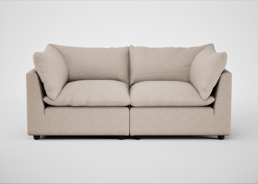 Astrid 3 Seater Sofa Boucle Tweed Pearl / Walnut Stained Beech