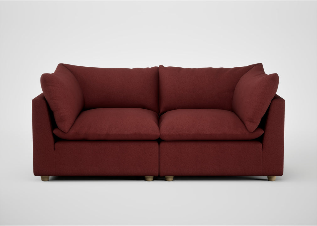 Astrid 3 Seater Sofa Capelo Linen-Cotton Etruscan Red / Natural Beech