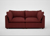 Astrid 3 Seater Sofa Capelo Linen-Cotton Etruscan Red / Walnut Stained Beech